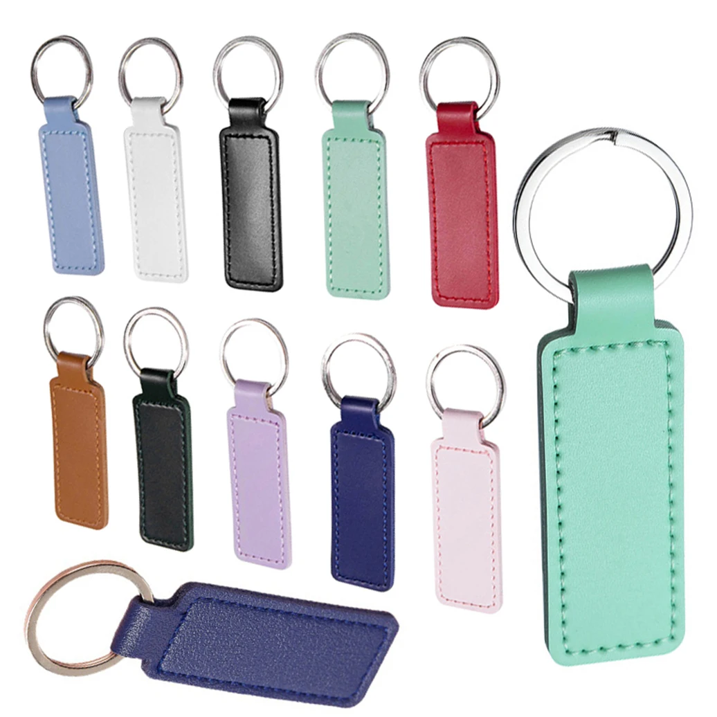Pu Leather Car Personality Business Key Ring Pendant Belt Clip Chain Tag Keychain Creative Accessories Luxury Diy Promotion Gift