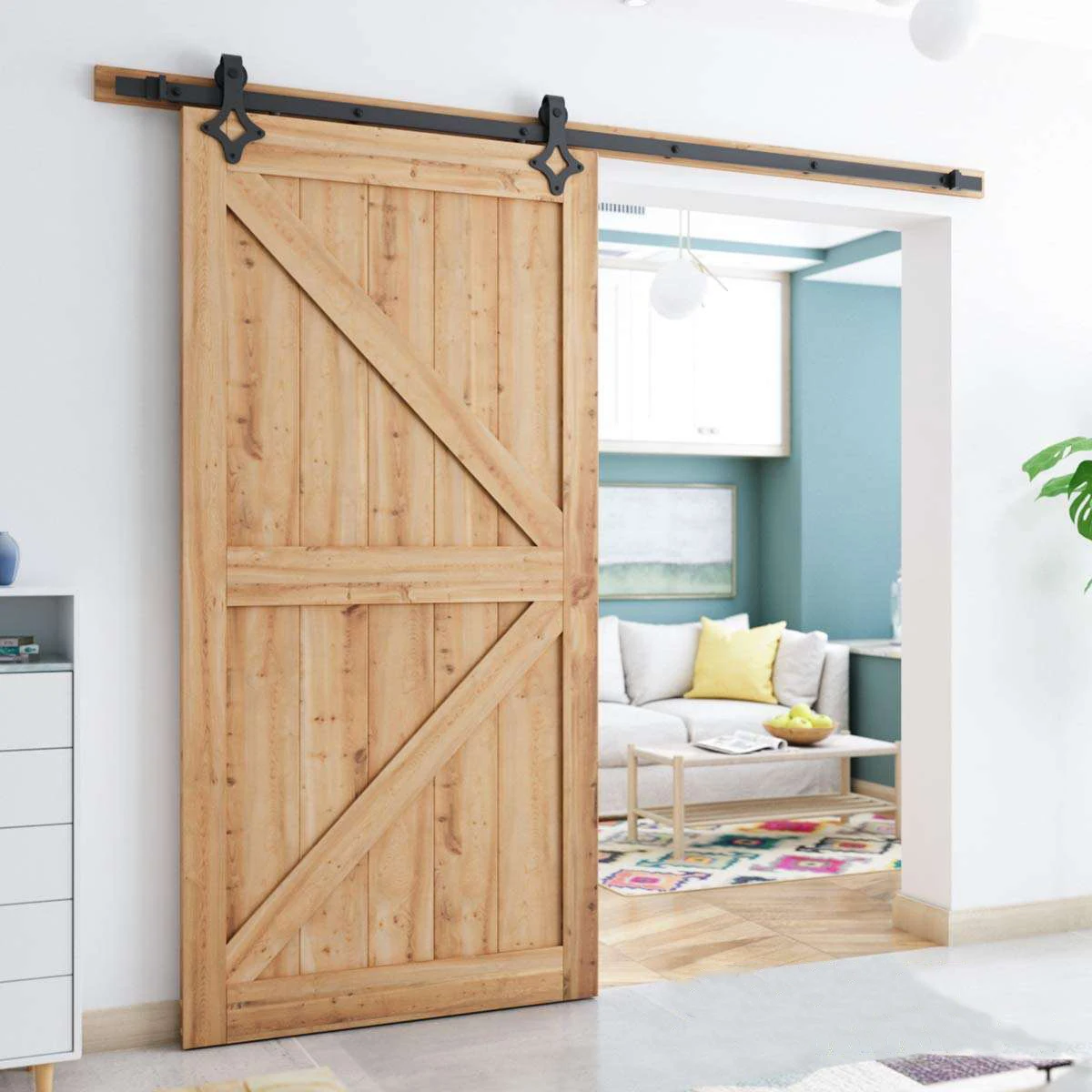 Carbon Steel Whole Piece Bronze Finish Cabinet Barn Door Double Hardware Sliding Wooden Door Interior Hardware