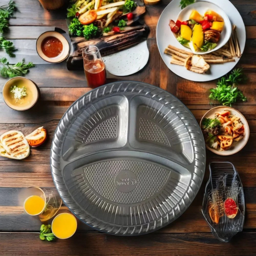 custom round plastic plates disposable party dinner food pp parties dish round plate