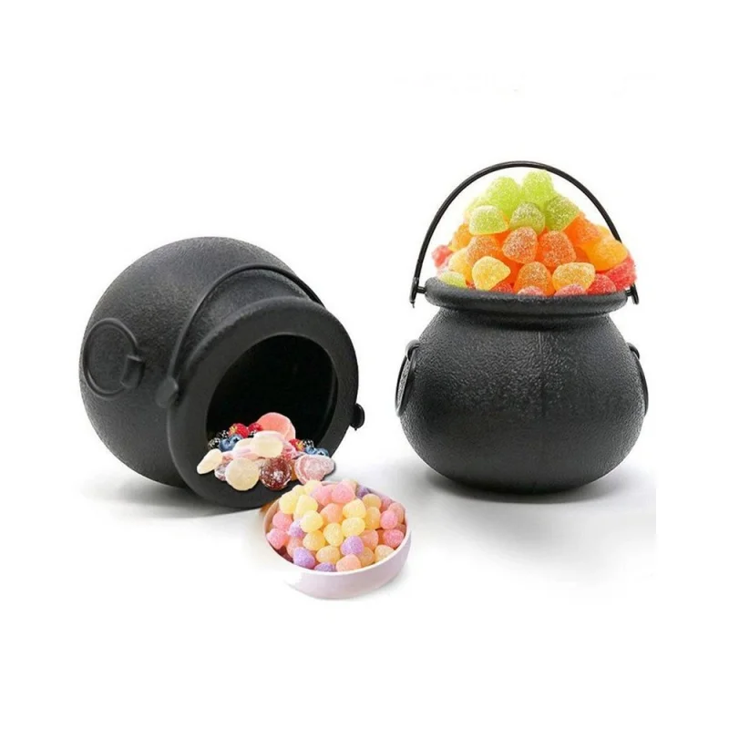 14cm Halloween Party Supplies Black Plastic Cauldrons kettles Halloween Large plastic witch cauldron