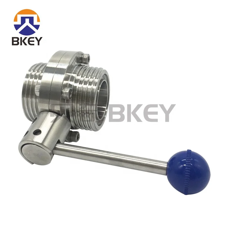 Best Price SS304/316L 3 or 4 Position Pull Handle Sanitary Butterfly Valve with Clamp Ends