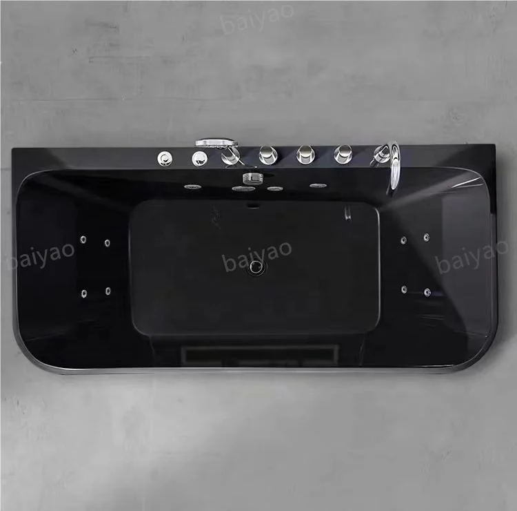 Black Color Modern Spa Massage Bath One Person Whirlpool Indoor Jacuzzier Acrylic Bathtubs Multi-functional Tub Price in Dubai