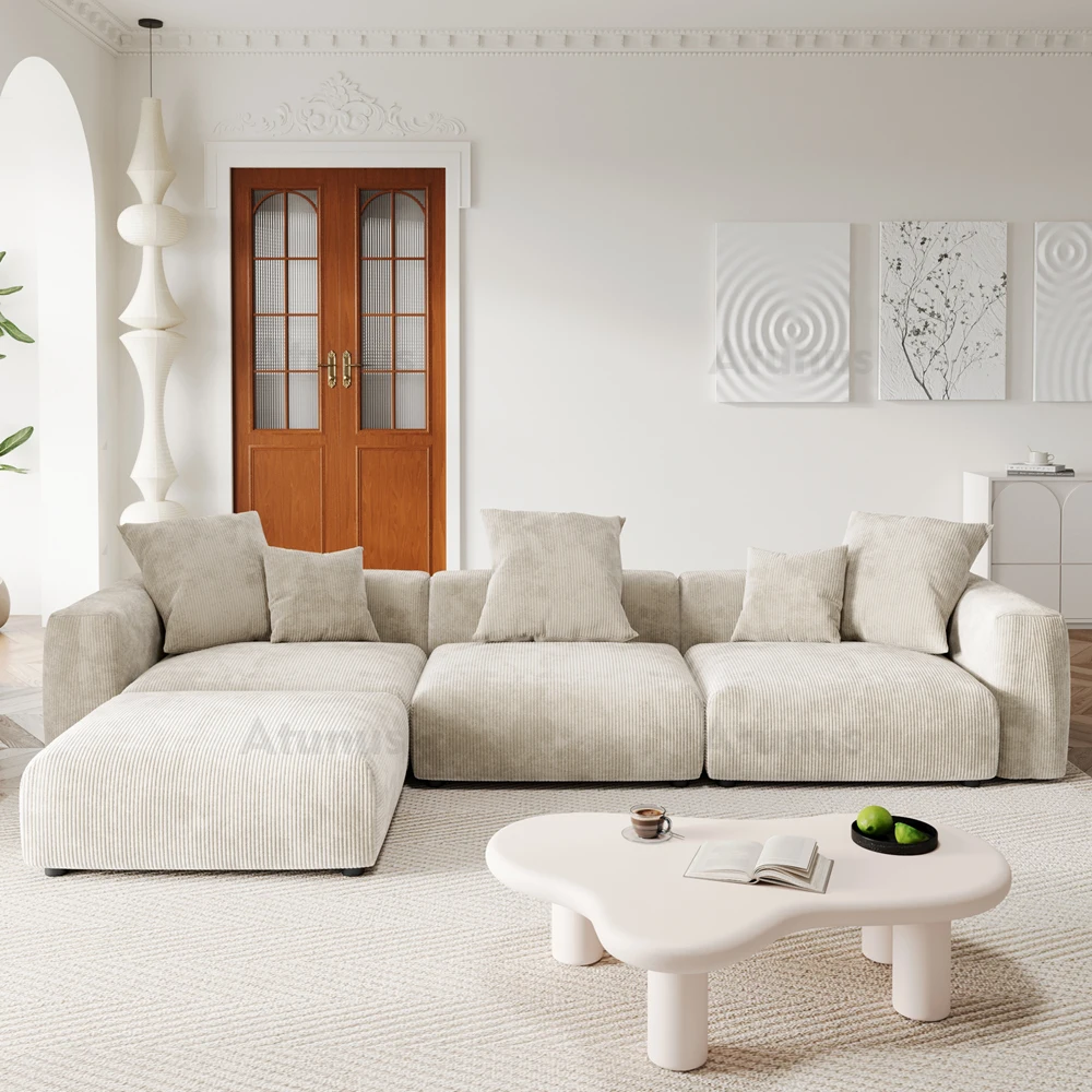 Elegant Luxury Furniture Living Room Home Sofa Set CORD VELOUR Modular sofa