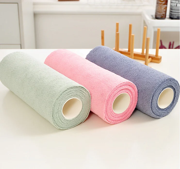 Rolled disposable rag multi-functional dishwashing cloth household kitchen absorbent cleaning cloth non-woven lazy rag