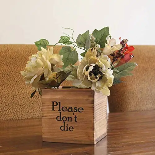 JUNJI Wooden Flower Pot Planter Flower Pot Designed for Outdoor & Indoor Home Decor Wooden Planter