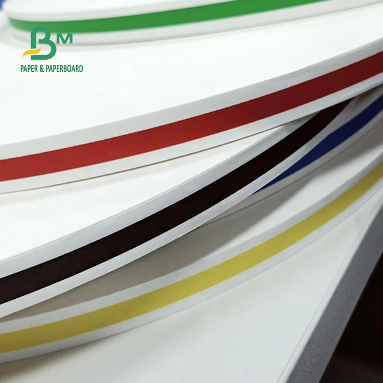 Biodegradable Size 15mm 60gsm colored straw paper roll for making straw