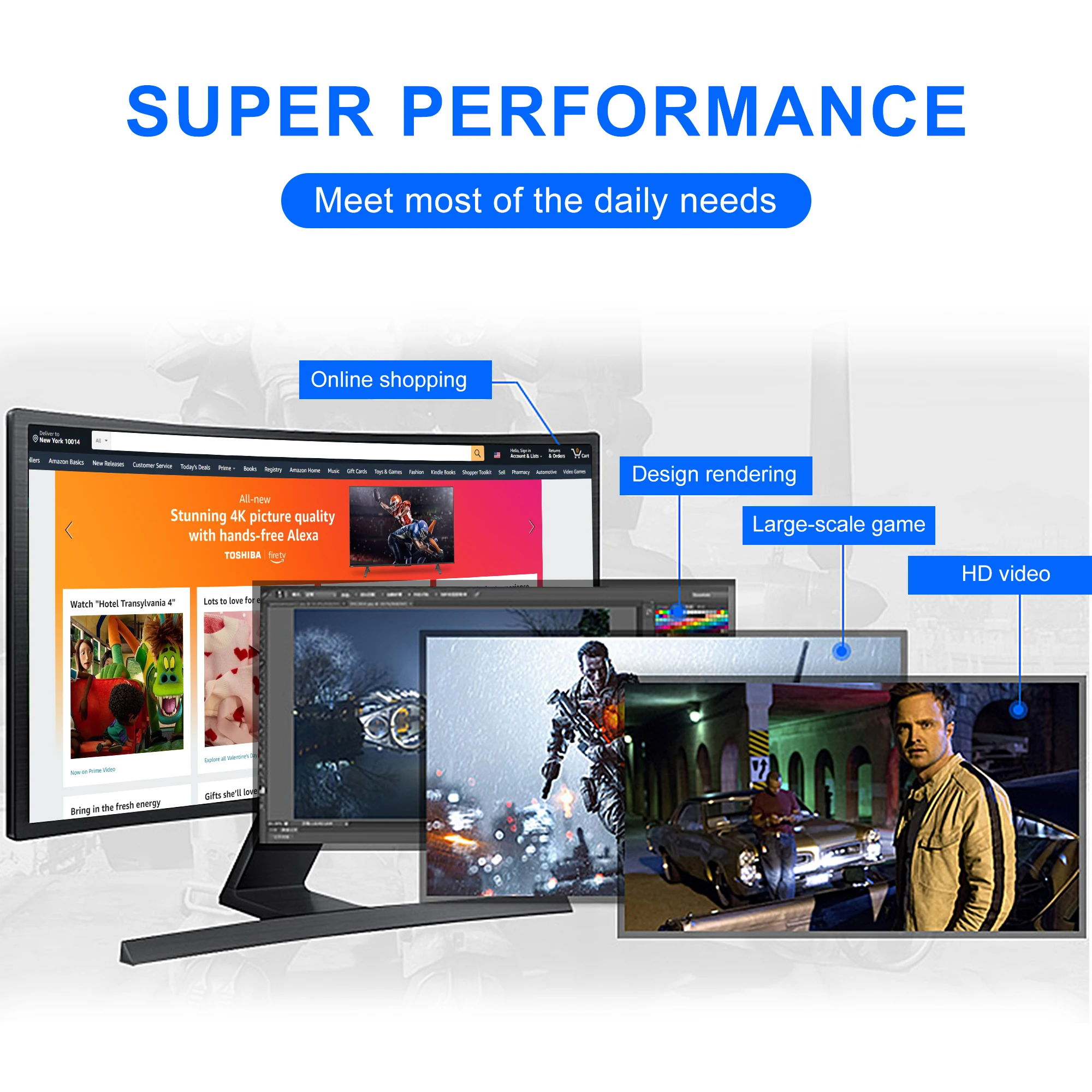 Factory direct sale Mini PC Win 10 Pro, 8GB RAM+256GB, BT 5.0, Mini Desktop Computer