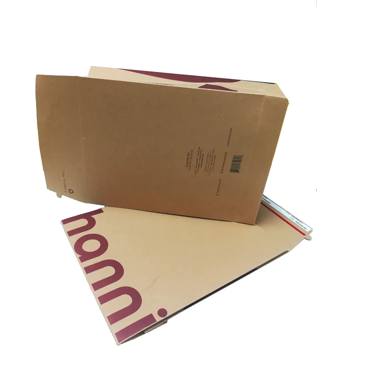 Custom printed cardboard envelope flat expandable packaging mailers brown kraft paper envelope mailing bag