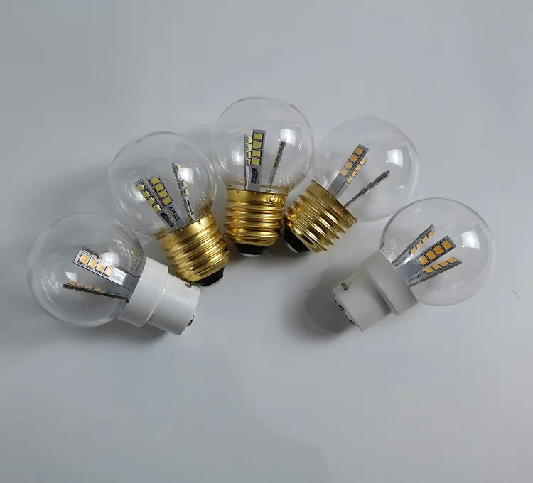 IP65 1 Вт 2 SMD e27 Пластиковые буибы наружное украшение g45 пластиковые светодиодные лампы