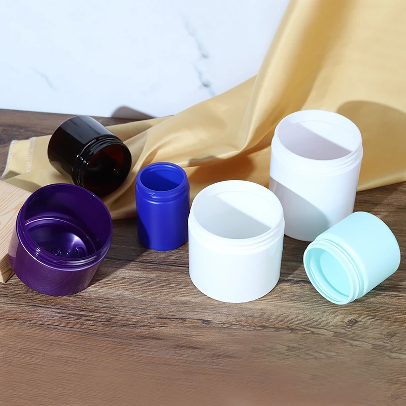 Idealpak Factory Custom White Black HDPE 500 ml Cosmetic Jars Plastic Jar 500ml