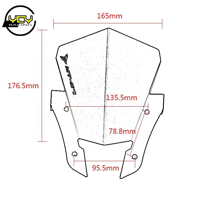 For yamaha Yamaha FZ MT07 modified motorcycle wind shield aluminum alloy front windshield