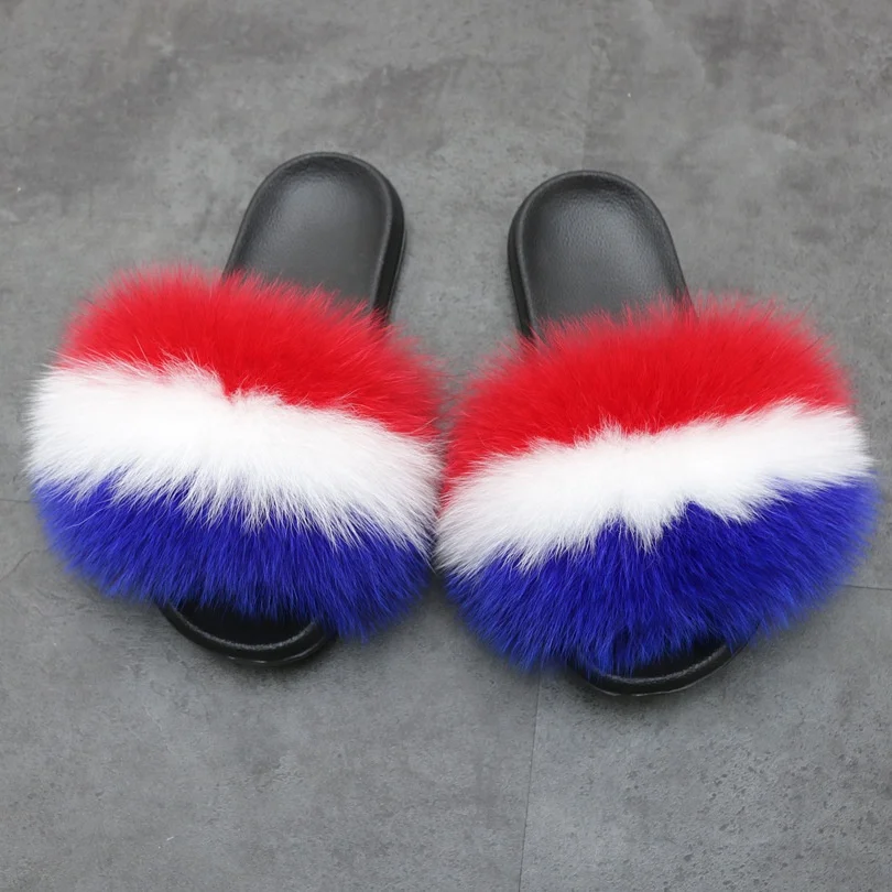 
New design Free Sample Sandals For Outdoor fur fuzzy fluffy flip-flops slippers sandale homme fashion fur slippers 