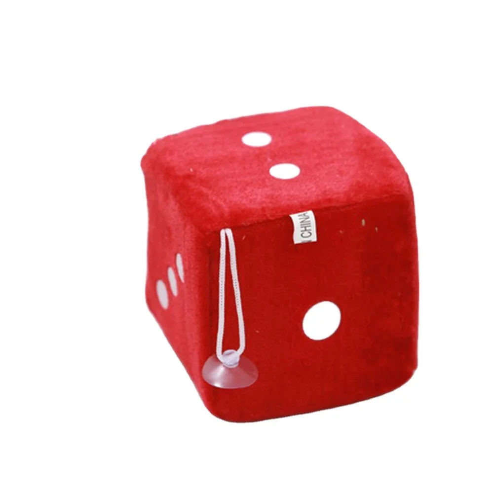 Fuzzy Dice White Dots Rear View Mirror Hangers Vintage Car Pendant Interior Decoration Auto Accessories