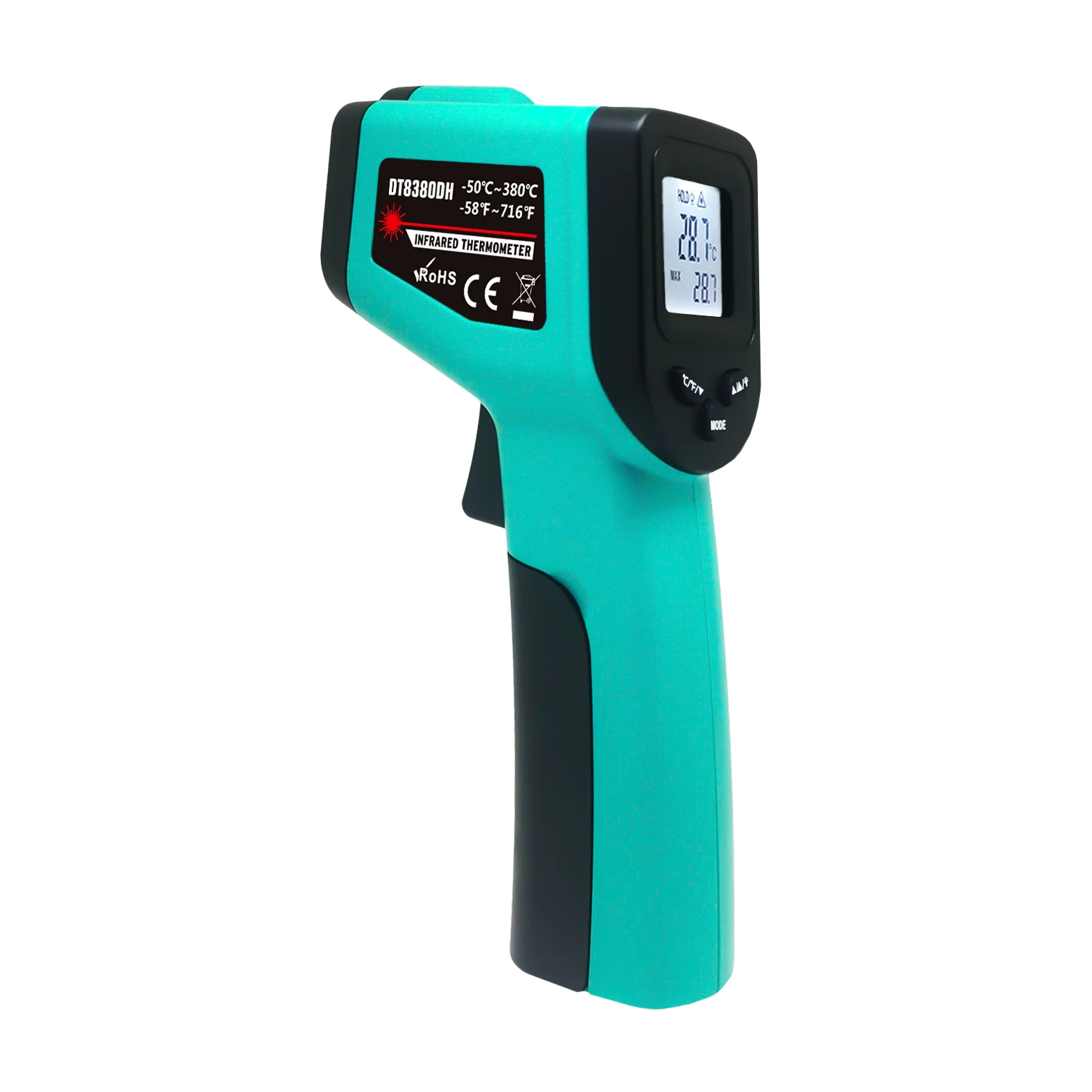 Manufacturer industrial non -contact Thermometer ir pyrometer 550c laser point gun black color Thermometer
