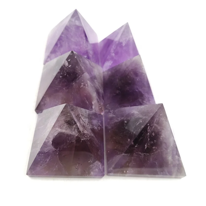Energy Reiki Healing Natural Crystal Orgone Amethyst Pyramid Carved Stone