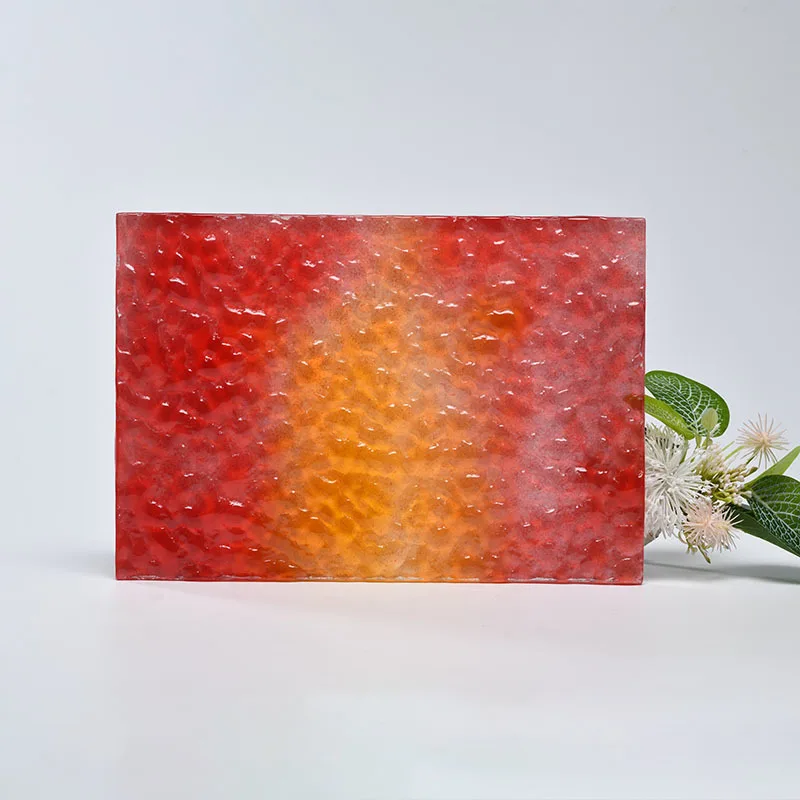 Factory Direct Sales Decorative Clear Tempered Patterned Hot Melt Glass For Commercial Building