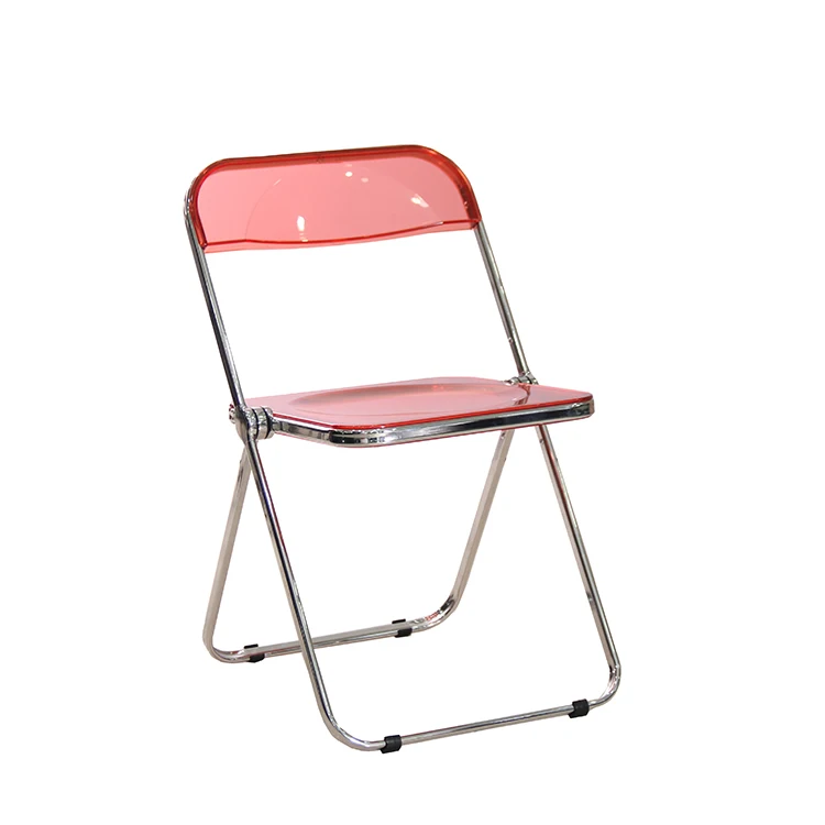 Wholesale Pet Seat Chrome Leg Metal Armless Frame Ghost Acrylic Outdoor Garden Plastic Folding Chairs For Events Party Wedding
