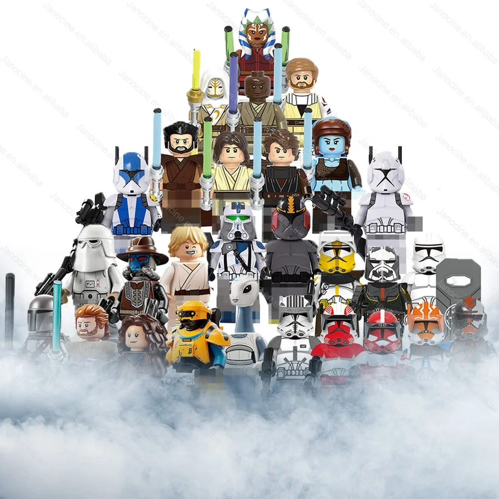 SW Space Wars Darth Mini Action Figures Clone Trooper Droids Jedi Anakin Skywalker Plastic Building Blocks Set Kids Gift