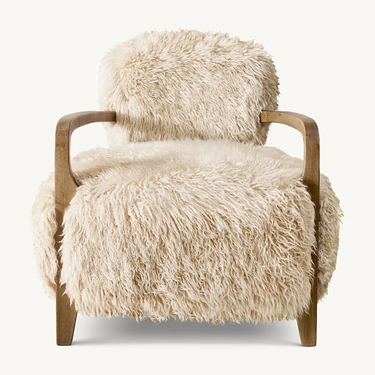 Faddish Black Brushy  Fabric and Wooden Frame Taddeus Chair Living Room Oak Chair