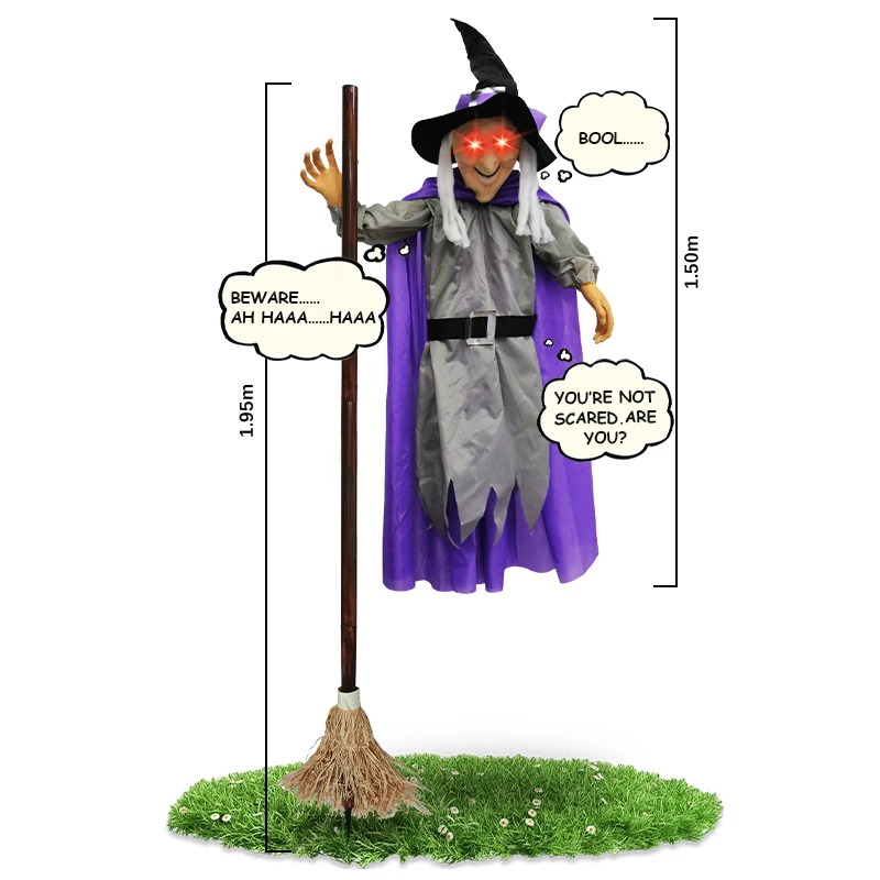Custom Halloween Carnival Masquerade Costumes Scary Broom Witch Cloak Funny Horror Halloween Christmas Party Costumes