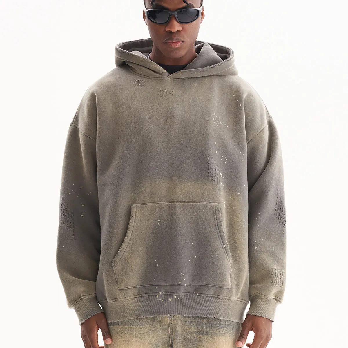 Мужская уличная толстовка с капюшоном