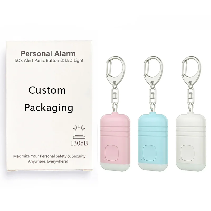 Women Portable Safe Sound Self Defense Keychain Flashlight Safety 130db Safety Security Siren Personal Alarm For Kids