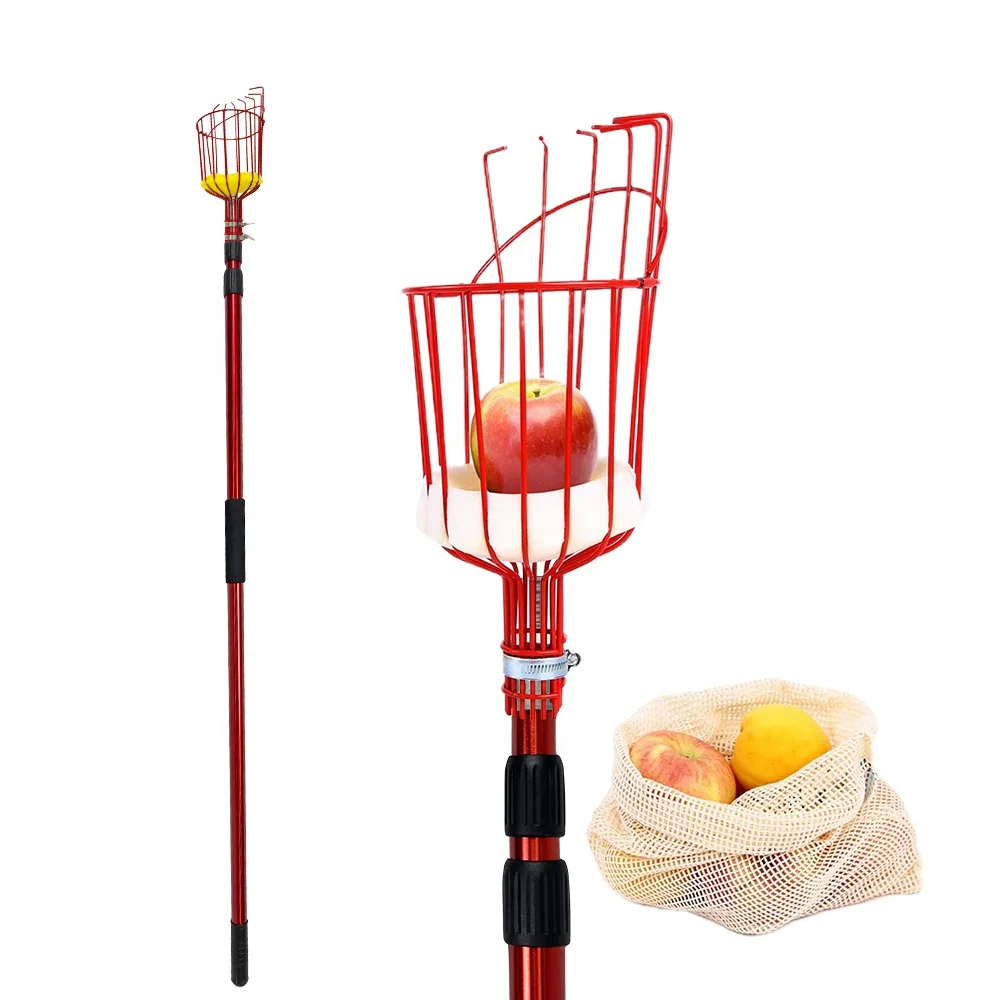 3.6m telescopic fruit picker with aluminum telescopic pole garden tool 12ft fruit picking tools