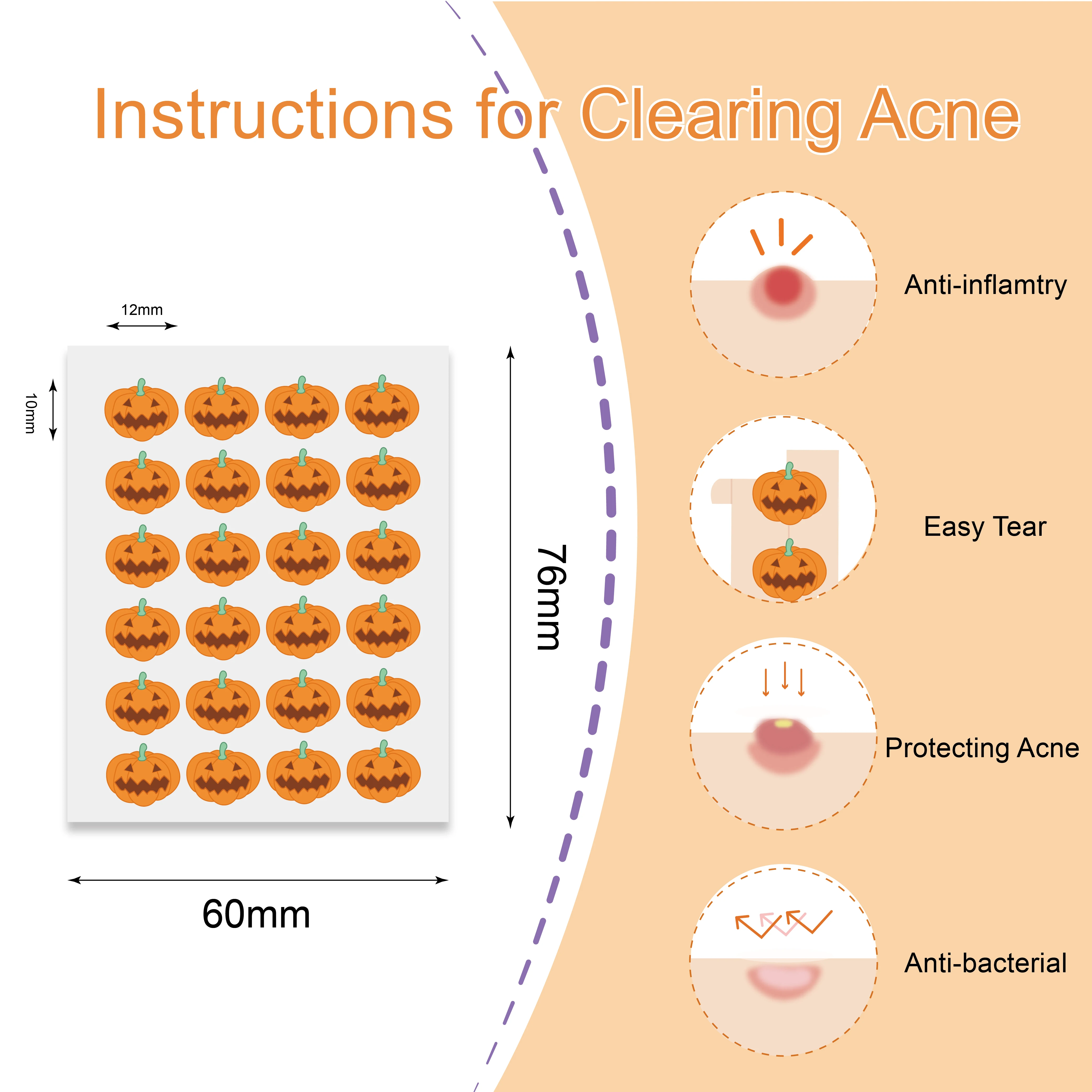 Halloween Customized Shape Acne Patch Wholesale Acne Pimple Patches Salicylic For Face