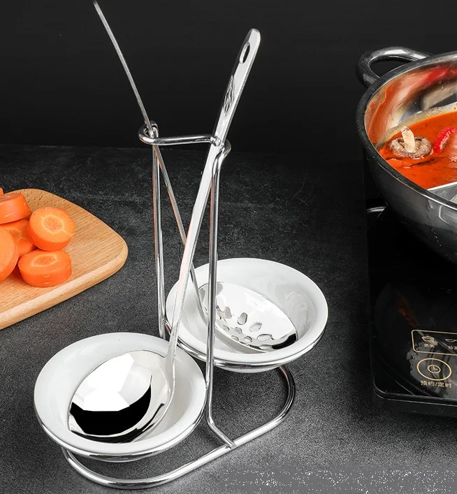 hot selling Spoon Rest Stainless Steel Pot Lid Holder Spoon Holder Lid Rest  Ladle Stand
