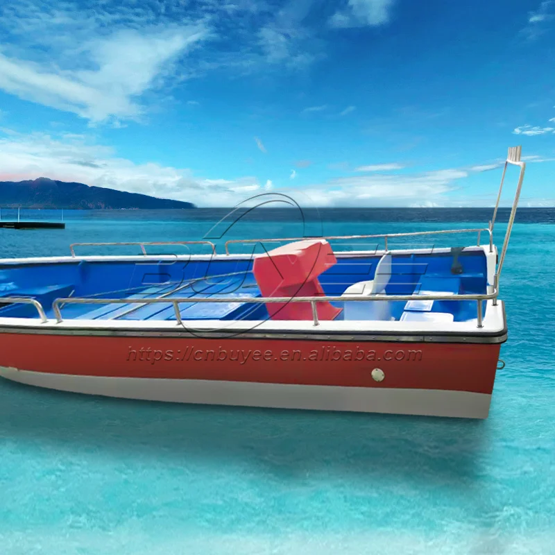 Factory direct sale stable sport cheap 22FT fiberglass fishing boats 5 person open cabin leisure yacht