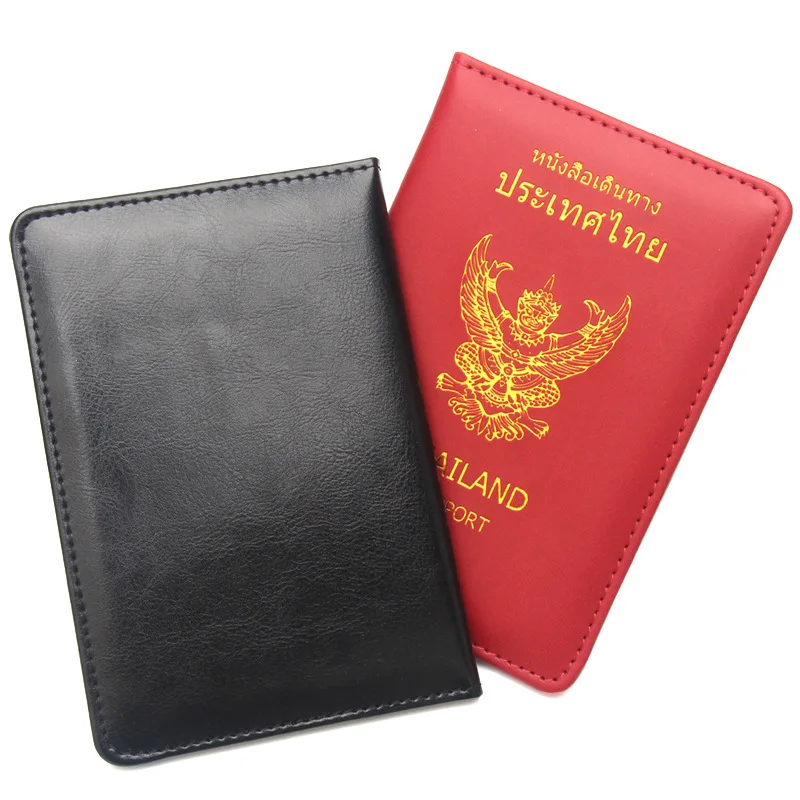 Thailand PU Passport Cover For Travel Trip Faux Leather THA Passport Holder Travel Wallet For Thai Promotion Business Gifts