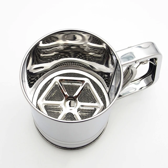 500 мл из нержавеющей стали сетка фильтр грубой очистки поворотная рукоятка для просеивания муки с 2 провода видео-телефон двери перемешивающего устройства