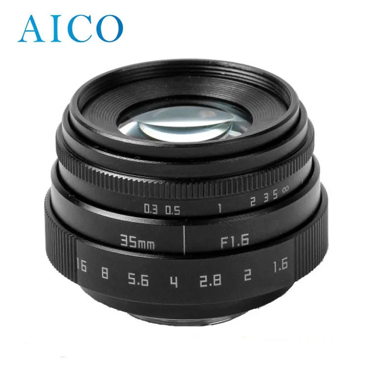 Economical 35mm F1.6 C mount APSC interchangeable mirrorless digital camera lens for DSLR camera