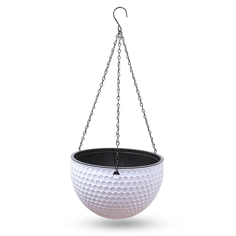 Honeycomb Rattan Woven European Planter Pot Outdoor Basket Resin Hanging Plastic Large Flower Pot
