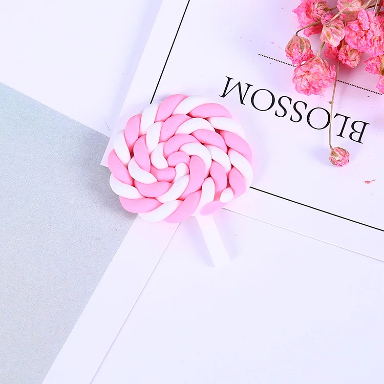 Simulation food play cream mobile phone shell accessories pencil case DIY materials clay lollipop DIY accessories