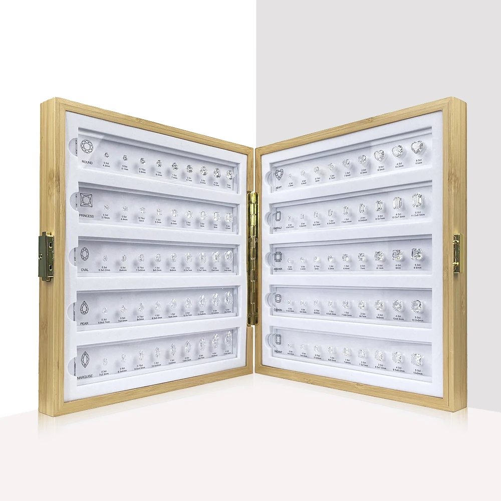 Hot product 0.3ct-5ct fancy shape 5A White Cubic Zirconia loose gemstones most popular jewelry custom diamond comparison set