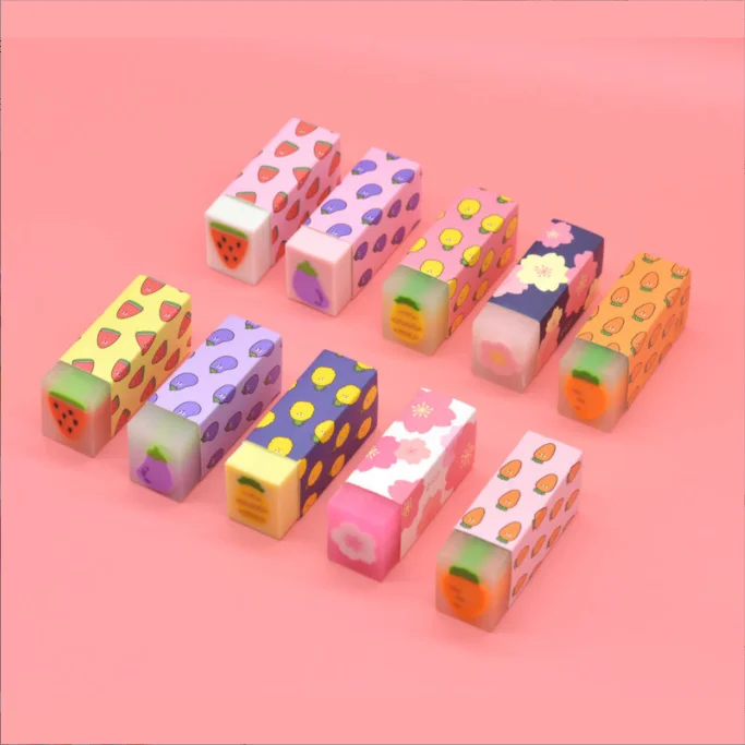 Cute Mini Rubber Bulk Rabbit Puzzle Favors Cartoon Fruit Shaped Erasers Gift Sets