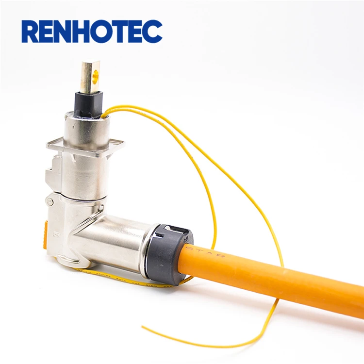 Электрический автомобильный аккумулятор высокого напряжения 350A медный шинный наконечник прямой/правый угловой штекер металлический круговой разъем