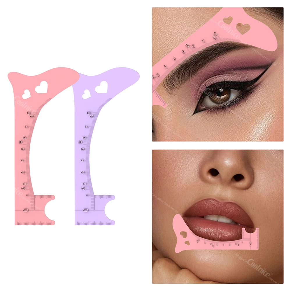 Eyelash Spacer Eyebrow Filler Eyeliner Pattern Lip Stroke Eyebrow Ruler Lip Silicone Beauty Molds