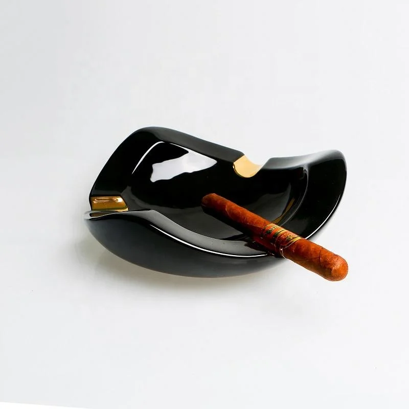 Pocket Pouch Custom Logo Souvenir Luxury Ceramic Cigar Ashtray