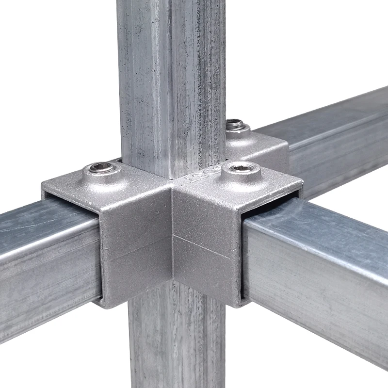 Square Tube Connectors 20 25 30mm Tube Shelf Weld-Free Connectors Outlet 3 Way Pipe Fittings