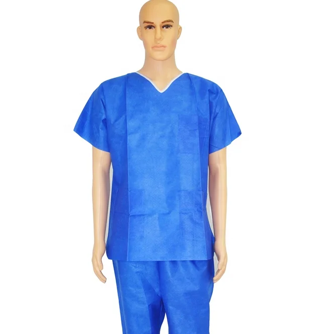 OEM Nursing Disposable Scrubs Suit Medical Nonwoven Scrub Suit Hospital Uniforms