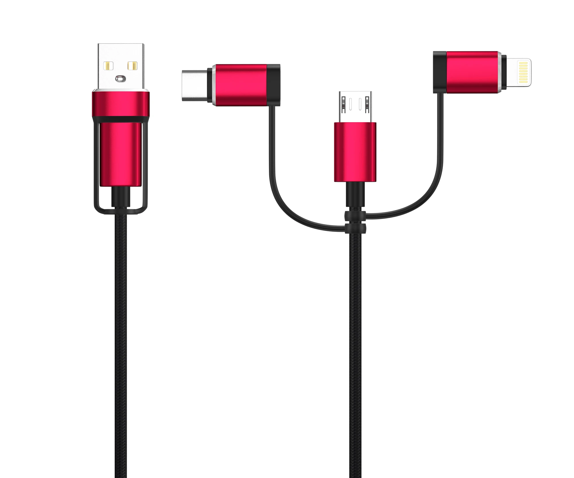 USB-кабель 7 в 1, OTG USB и Type-C к Micro USB/Lightning/Type C, шнур для передачи данных, зарядный кабель для мобильных телефонов iPhone, Android