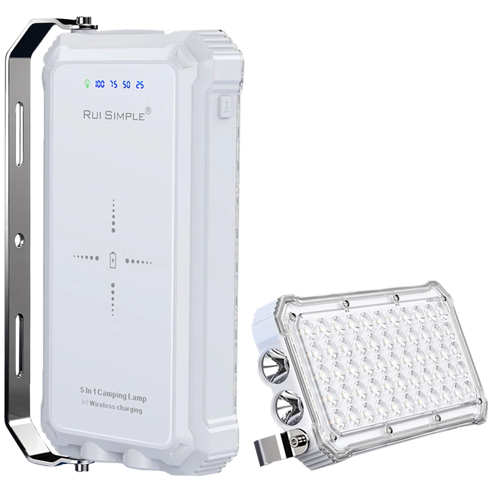 Dual USB charging ports 5500LM Portable Outdoor LED camping tent lamp 20000 mAh Fast Chargeable camping light led flashlight