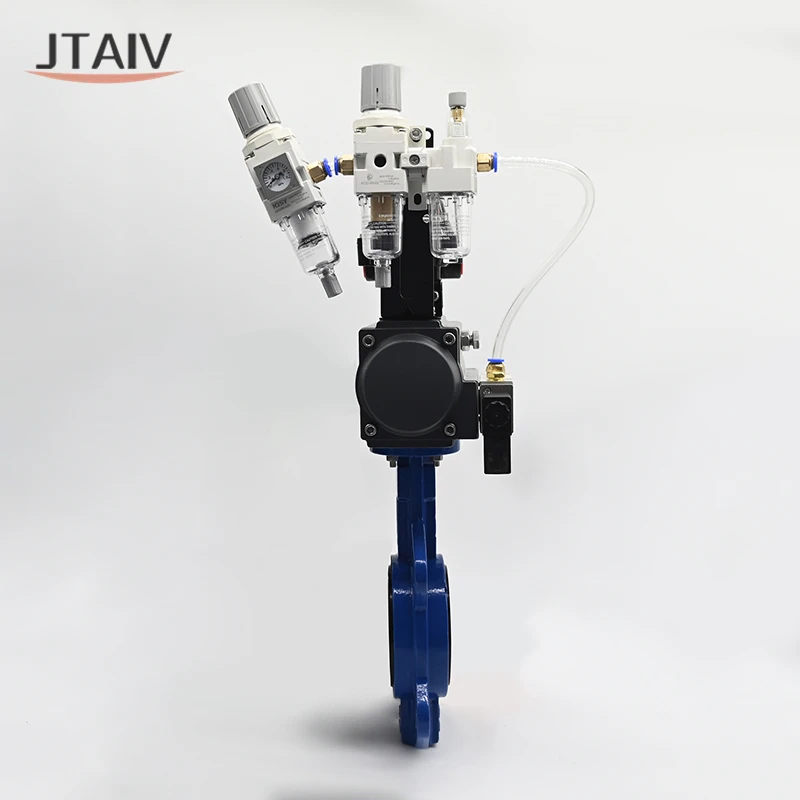JTAIV завод изготовлен из нержавеющей стали 304 односторонний/двухсторонний пневматический клапан-бабочка типа пластины резиновый/ПТФЭ