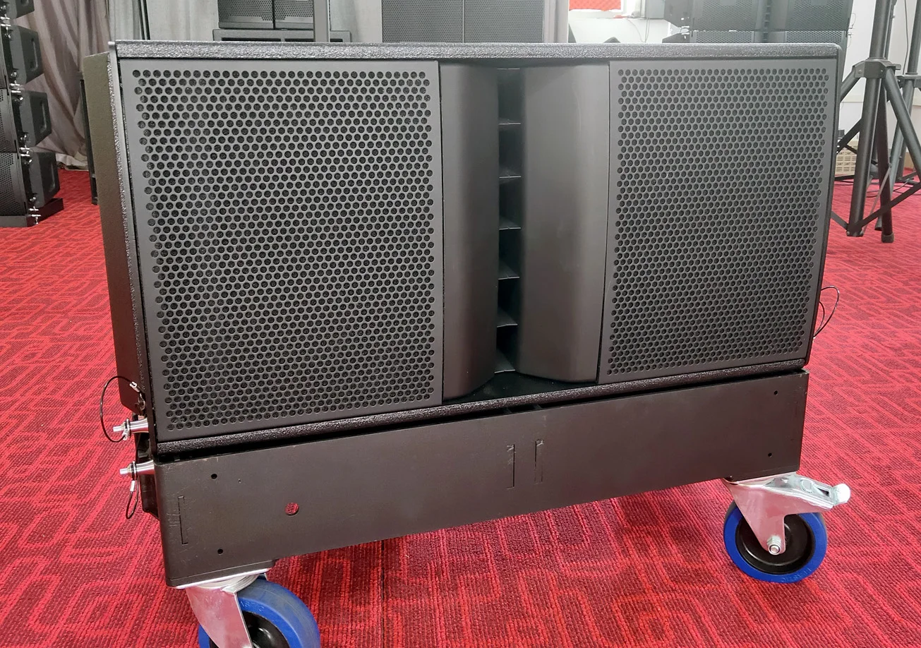 PWS312LA 2 x 12 inch 3-way line array speakers active professional audio sound system powavesound d class amplifier inside