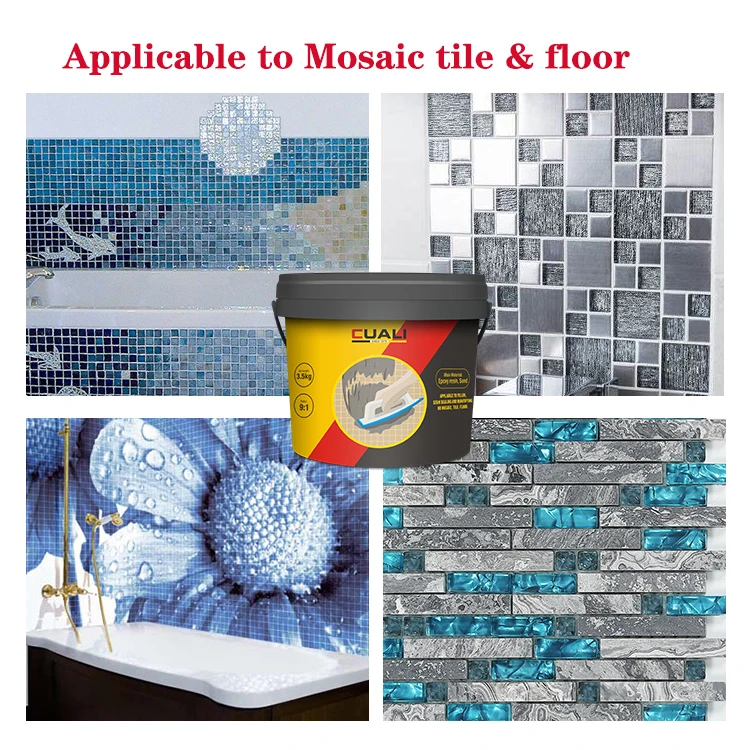 Odorless Anti-mildew 3.5kg Epoxy tile grout Gap Filler for Mosaic Swimming Pool Bath Room Use
