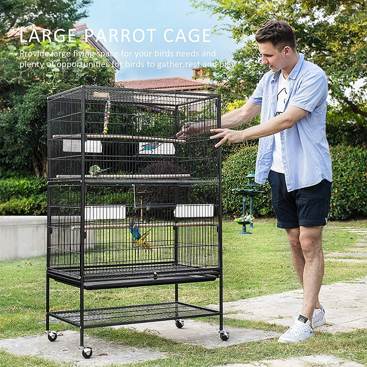 Wholesale iron durable parrot high quality luxury large pet big large bird cage parrot metal encrypted iron wire