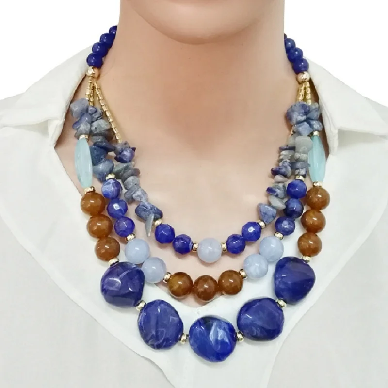 
Multilayer Exaggerated Retro Resin Large Bead Necklace For Women 