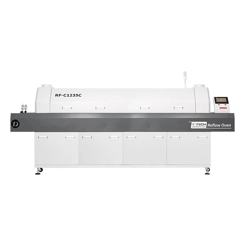 RF-C1235C Hot Air Reflow Oven 12 Warm Zone Infrared IC heater Reflow Soldering Machine Reflow Solders For PCB LED Production